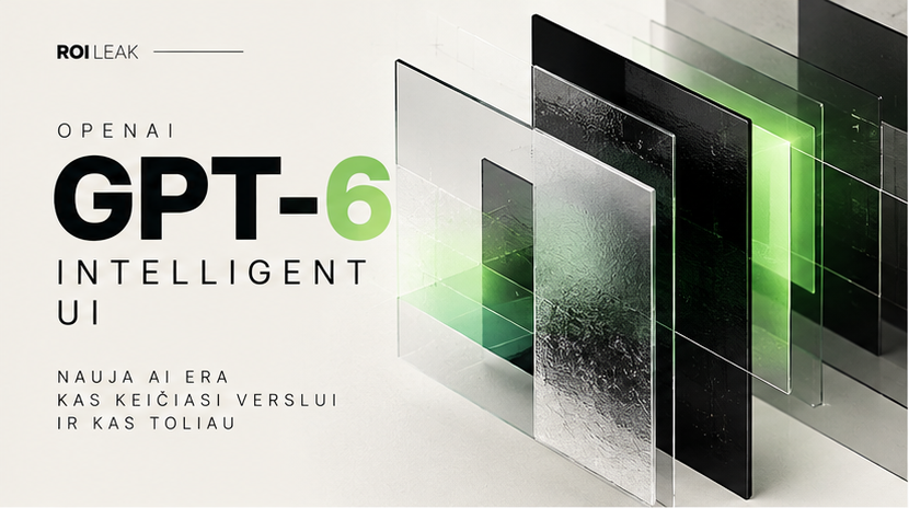 GPT-6 ir Intelligent UI vizualizacija lietuviškam straipsniui