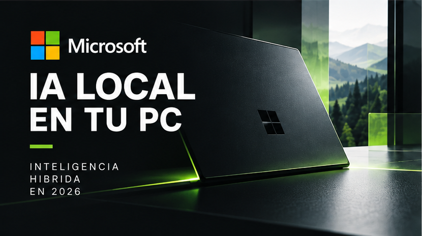 Visualización de inteligencia artificial local en el PC para el artículo en español